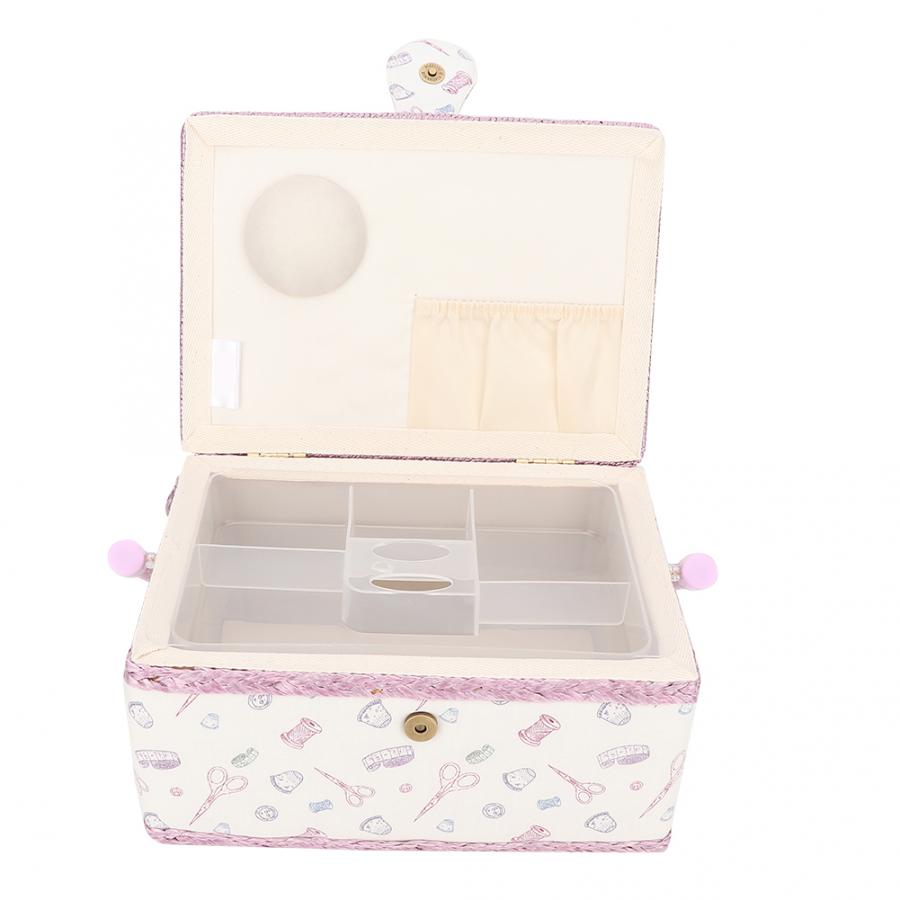 Vintage Sewing Basket Household Fabric Craft Thread Needle Storage Box Organizer Sewing Storage Box