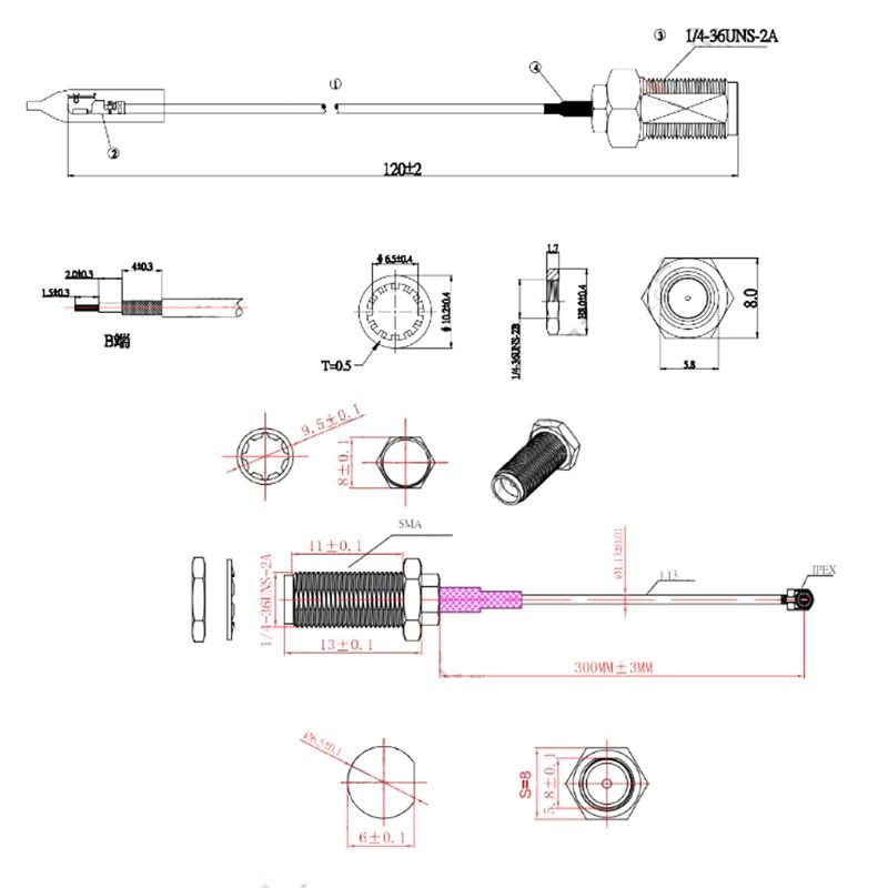 5Stck Verlängerung Kabel IPX zu RP SMA weiblich Verbinder Antenne WiFi Zopf Kabel 95AF
