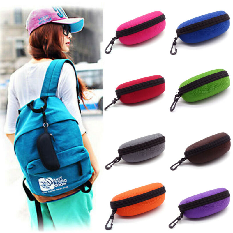 Gafas de sol con cremallera resistente a la presión, Estuche portátil duro, caja de anteojos, funda, bolsa, accesorios de viaje, bolsas de almacenamiento