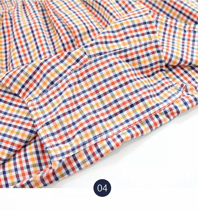 Calzoncillos bóxer de talla grande para hombre, ropa interior, a cuadros, de algodón, transpirable, familiar