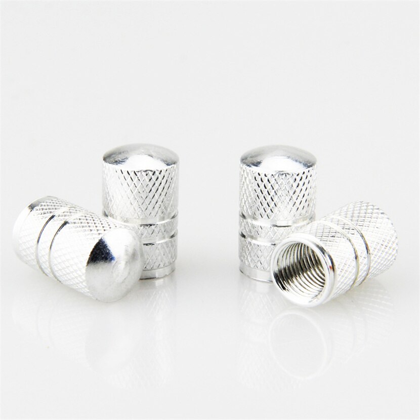 4 sztuk opona samochodowa nakładka na wentyle w kole opona bezdętkowa wentyle zaworu powietrznego dla samochodów Moto rower uniwersalne pyłoszczelne czapki z zabezpieczeniem przeciw kradzieży: srebro