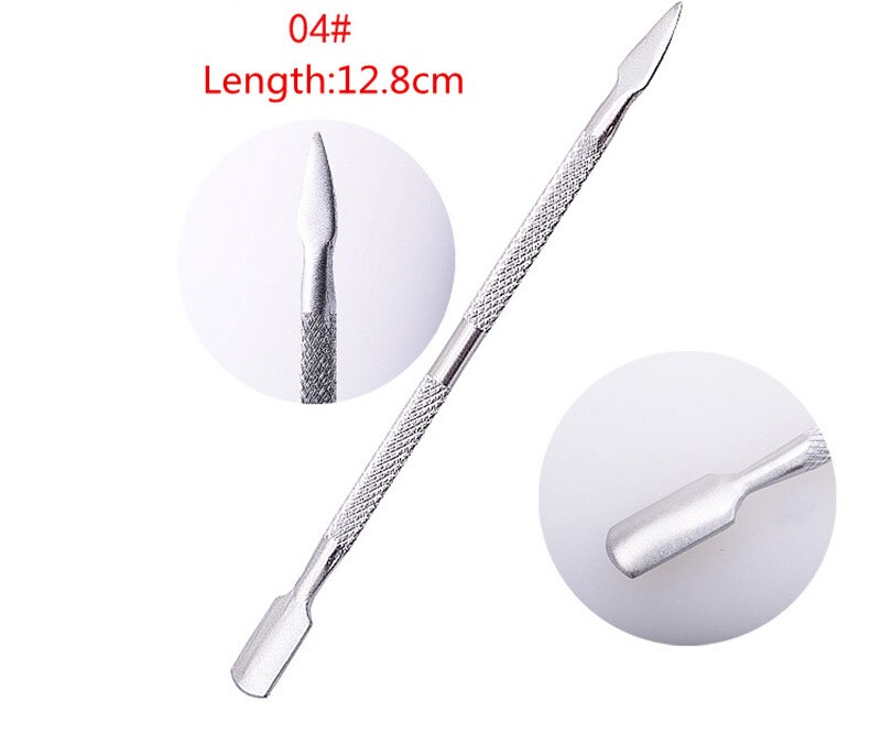 1 kpl ruostumaton teräs kynsinauhasakset poistoaine sormi kuollut iho työnnä kynsi kynsinauhojen työntö manikyyri kynsienhoitovälineet kynsitaide: 4