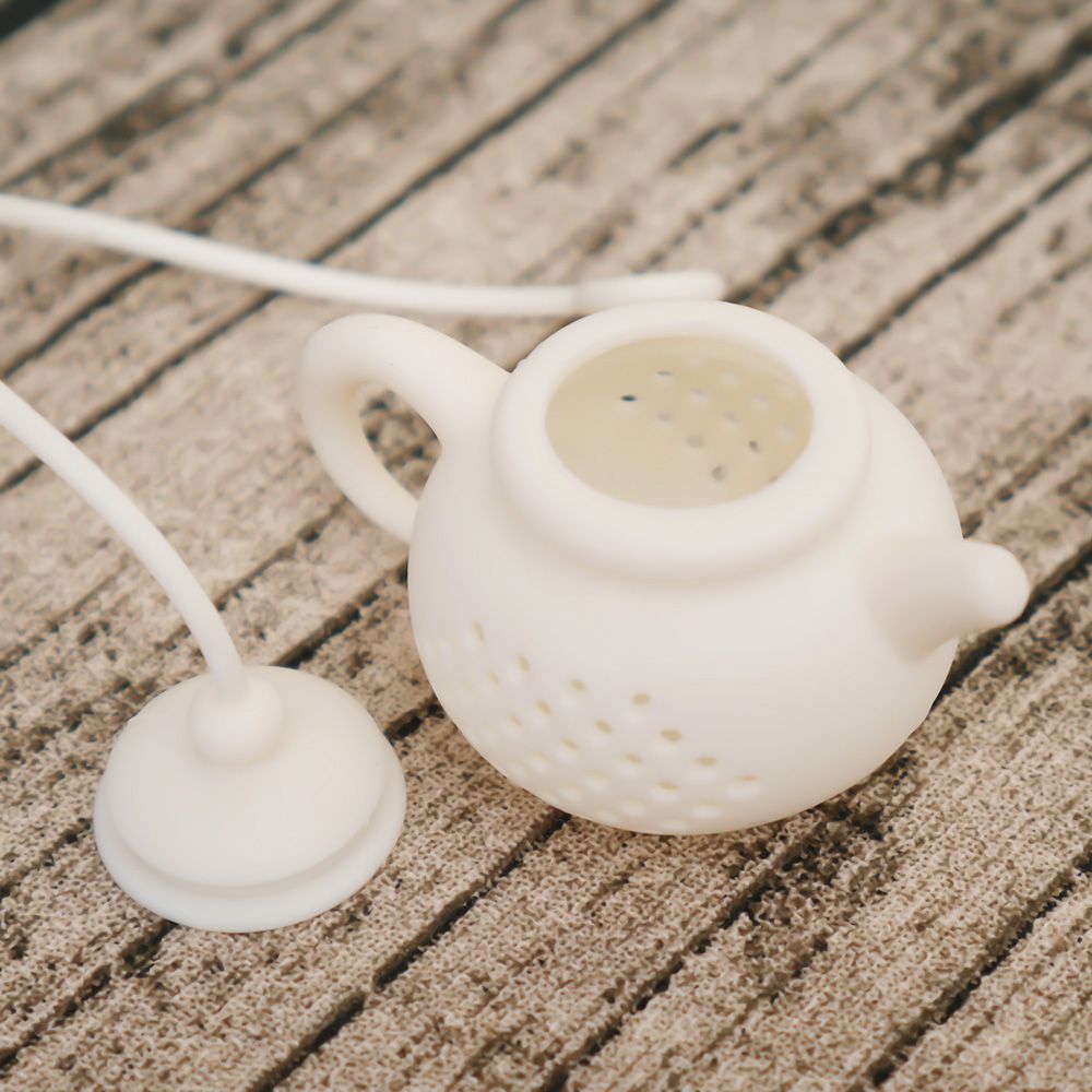 Colador Infusor de té en forma de tetera, bolsa de té de silicona, difusor de filtro de hoja, difusor de filtro útil, accesorios de té divertidos, herramienta de cocina