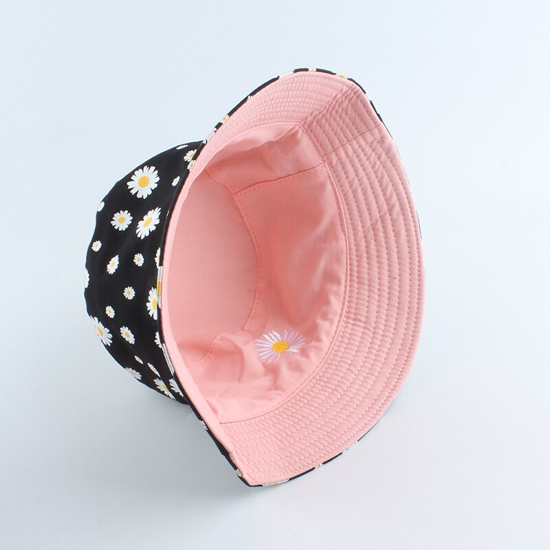 Zomer Bloem Emmer Hoeden Vrouwen Mode Katoen Strand Zon Hoeden Omkeerbaar Bob Chapeau Femme Bloemen Panama Hoed Visser Hoed