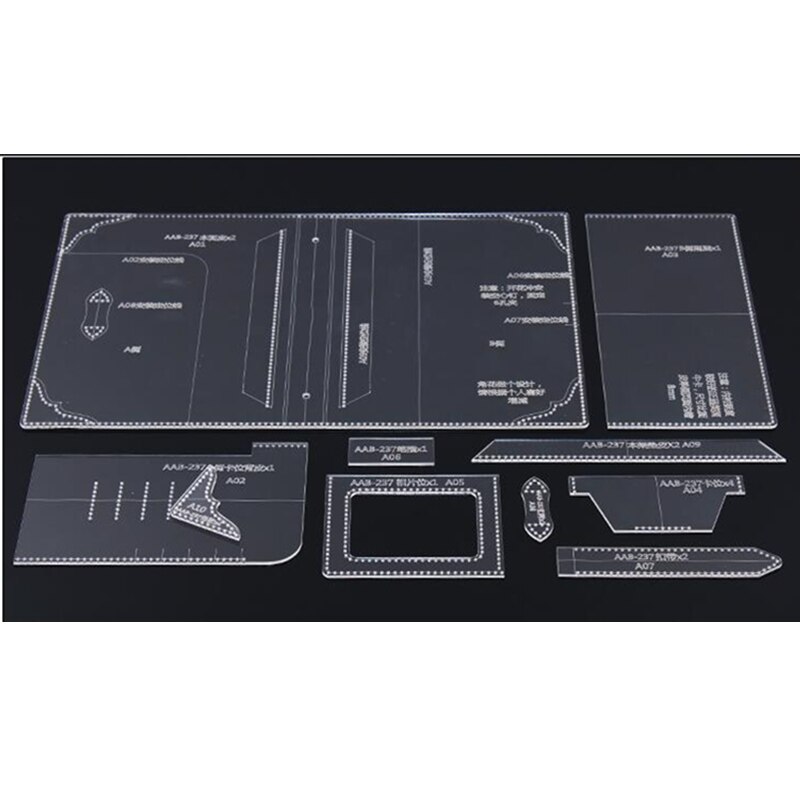 Acrylic Leather Notebook Cover Pattern Stencil Template Leather Sewing Pattern for or Amateur 17.5*24*3cm