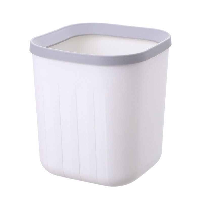 Mini Desktop Trash Can Tabletop Plastic Waste Bin Countertop Garbage Basket Trashbox Home Office: White