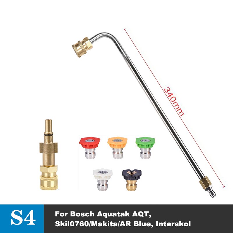 High Pressure Washer Gutter Cleaner Attachment For Lance/Wand 1/4" Quick Connect,for Lavor for Nilfisk for Bosch car accessories: Pink