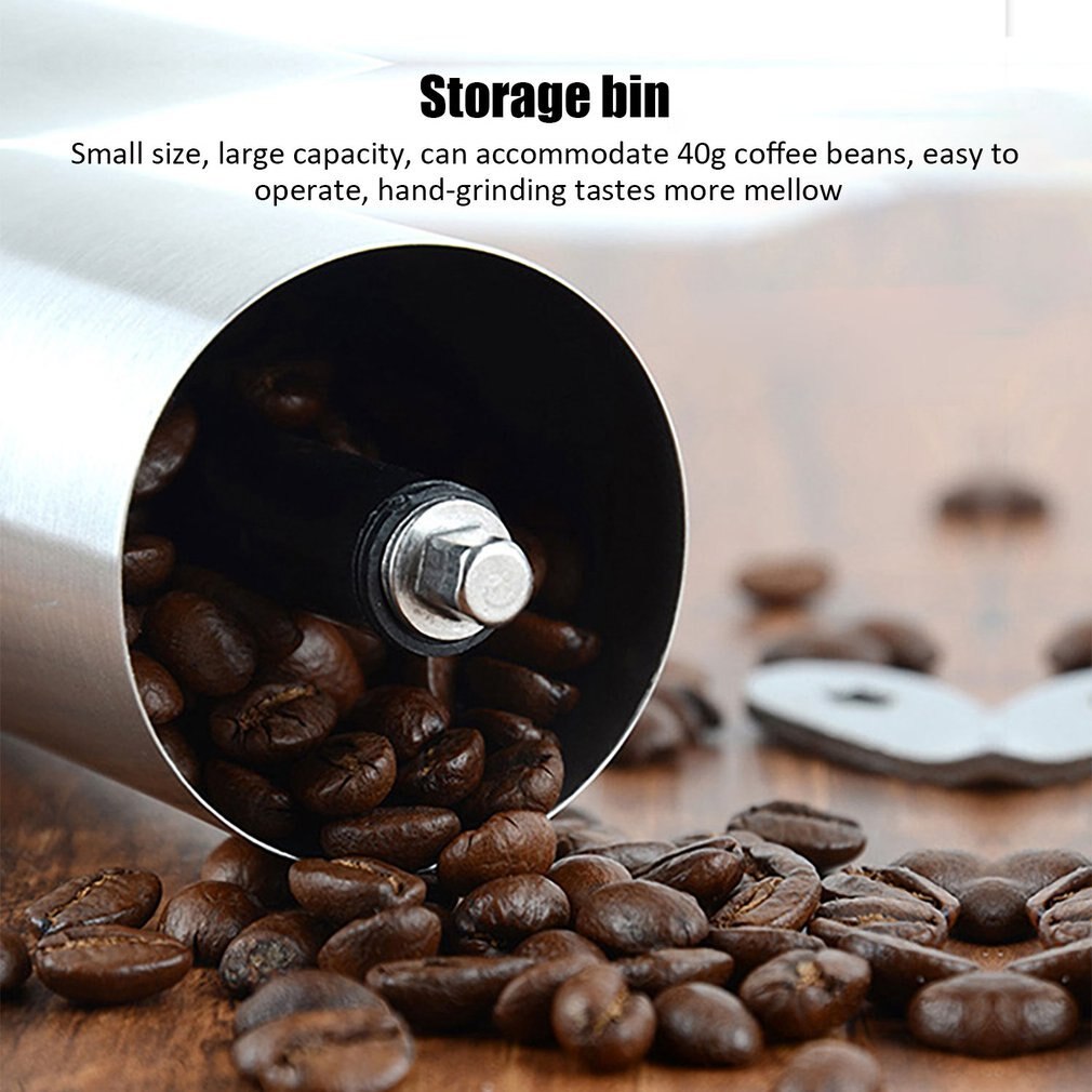 Silver Coffee Grinder Mini Stainless Steel Hand Manual Handmade Coffee Bean Burr Grinders Mill Kitchen Tool Grinders