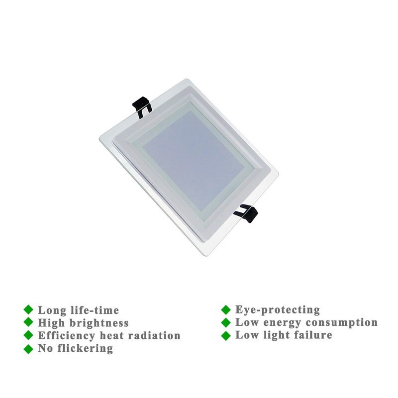 Panel de luces LED regulable para el hogar, lámparas empotradas de alto brillo, cuadradas de cristal, SMD5730, AC110V, AC220V
