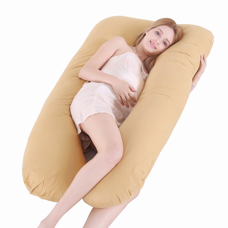Maternidad en forma de U almohada de las mujeres embarazadas Prenatal y Postnatal cojín multifuncional protección de cintura cuerpo almohada dormir cojín