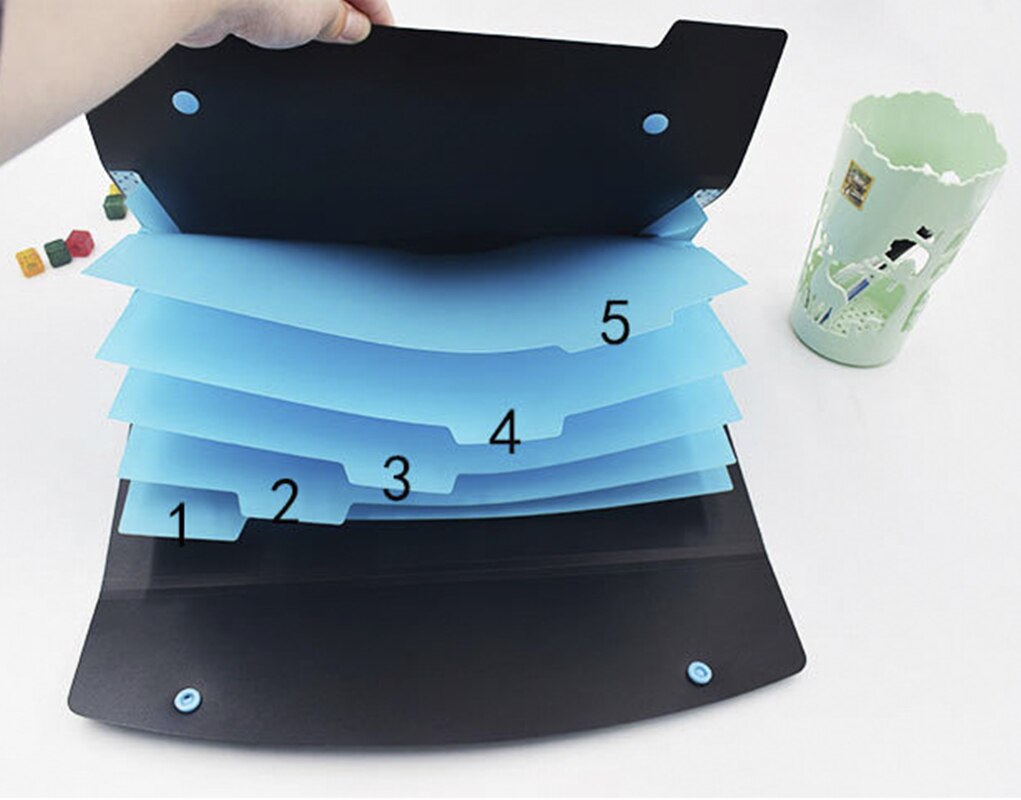 A4 File Organizer Document Houder 5-Layer Grote Capaciteit Bestanden Bag Pouch Uitbreiden Accordeon Mappen Waterdichte Office Supply