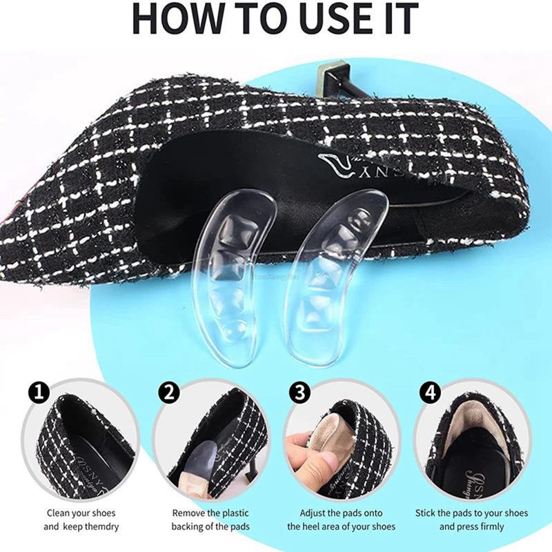 Almohadillas para zapatos de tacón alto, almohadillas antideslizantes para sandalias, pies antidesgaste, protectores de talón de silicona para zapatos de mujer, protector de talón