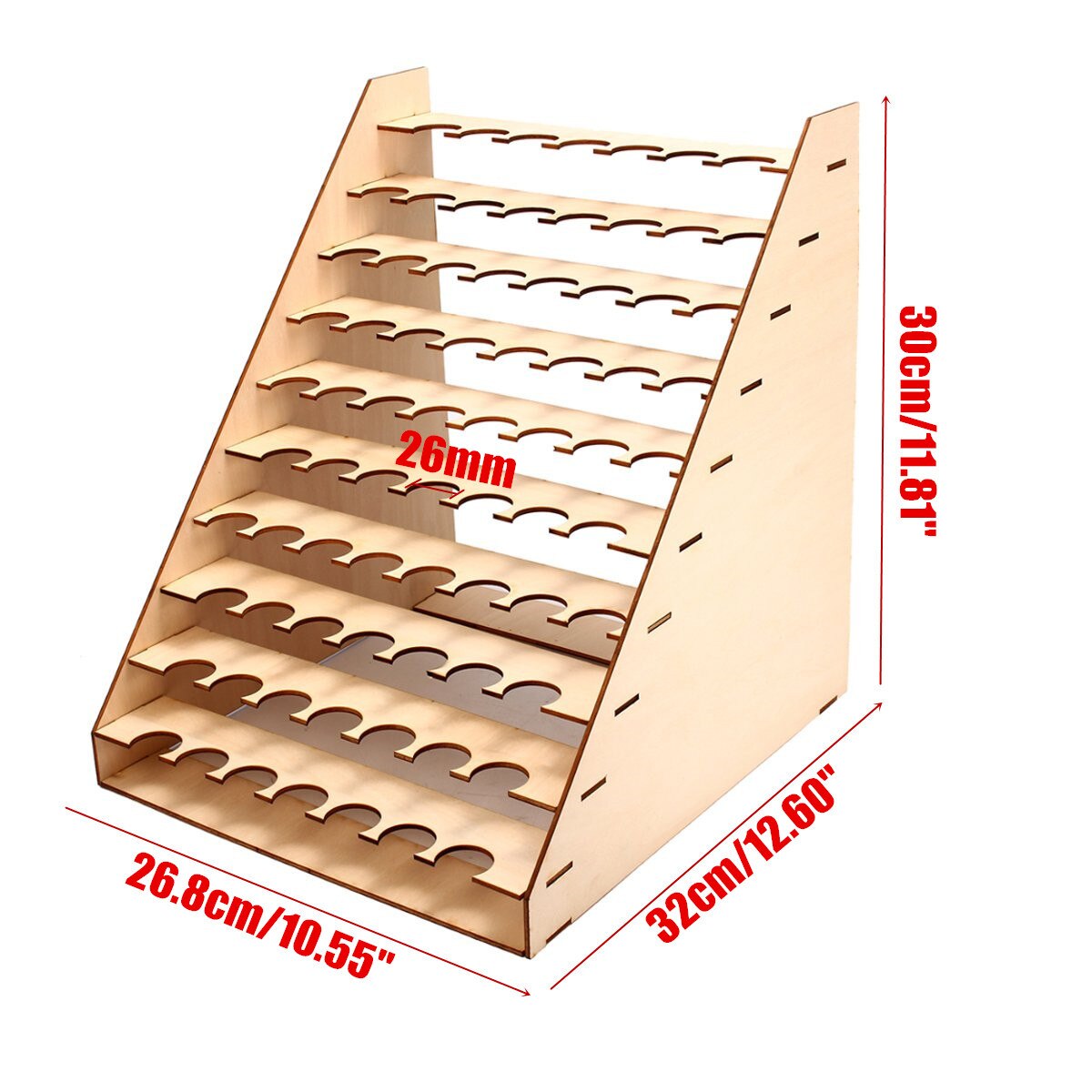 10-Layer Modular Paint Box Organizer Drawing Tools Storage Supplies Collapsible 75 Pots Wooden Paint Bottles Storage Rack Holder
