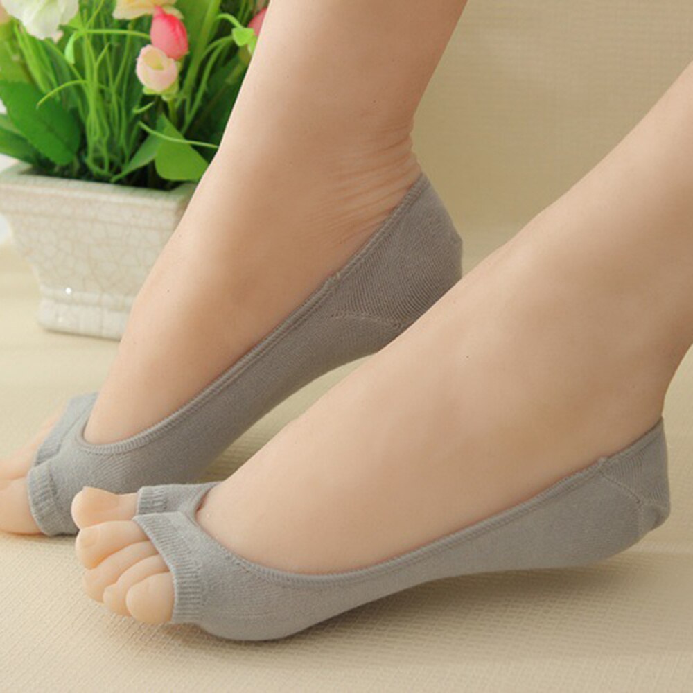 6 Pairs Toe Socks Durable Breathable Aloe Fiber Feet Protective Toeless Socks Invisible Toeless Sock for Ladies Girls