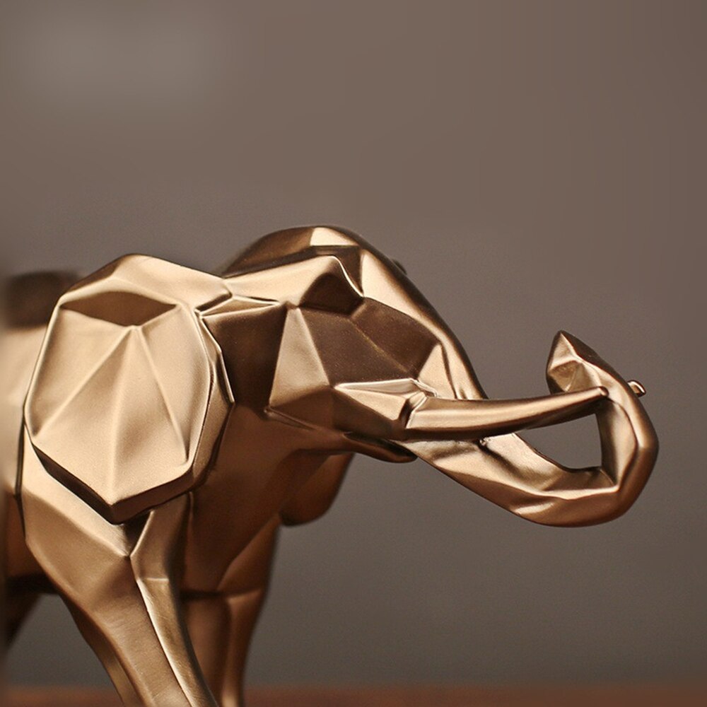 Olifant Standbeeld Hars Ornament Home Decoratie Accessoires Gouden Moderne Abstracte Voor Olifant Sculptuur Dier Ambachtelijke