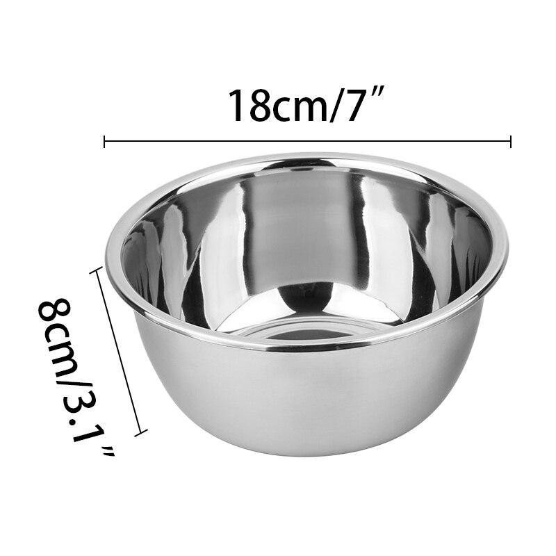 1 stücke Edelstahl Schleifen Mischen Schalen Dicker DIY Kuchen Brot Salat Rührgerät Küche Kochen Werkzeuge Backen Rührgerät Küche Topf: 18cm