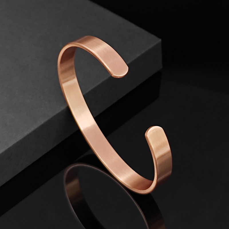 Enkelt smyckeset i ren koppar armband ringar manschett magnetiska armband för kvinnor män artrit hälsa massiva kopparsmycken