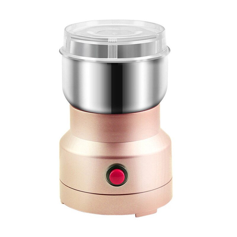Multifunction Smash Machine Electric Grain Food Mill Grinder Ultra Fine Dry Grinder Grinding for Coffee Beans Spice Nut: Rose gold / UK