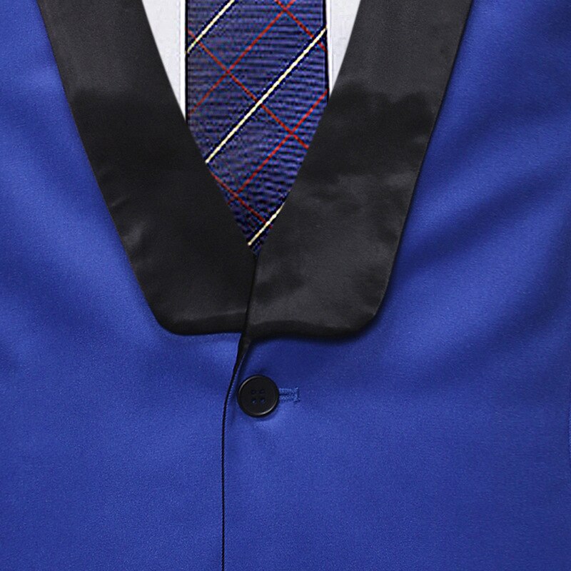Kongeblå dressvest herre sjalkrage slim fit ermeløs vest herre formell virksomhet bryllup brudgommen smoking vester