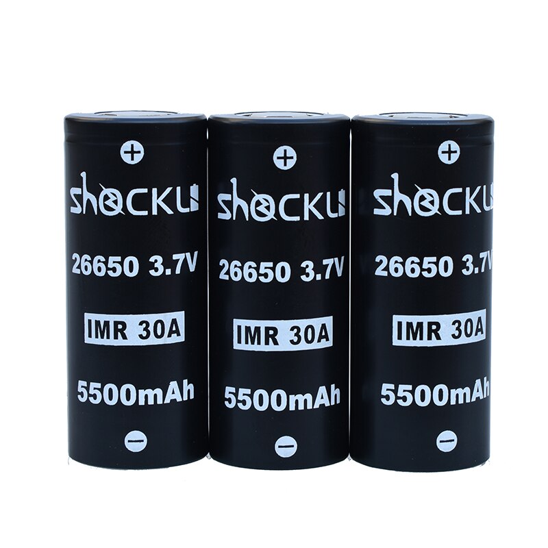 Shockli 26650 battery 26650 5500mAh 3.7V li-ion rechargeable battery 20A 30A for high power flashlights U21 l2 TC20 DQG Tiny