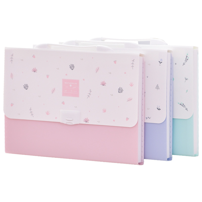DELI Folder Student Expanding Wallet Office File Folder Document Bag Pupil Kawaii Display Book Test Paper Folder Filing Products