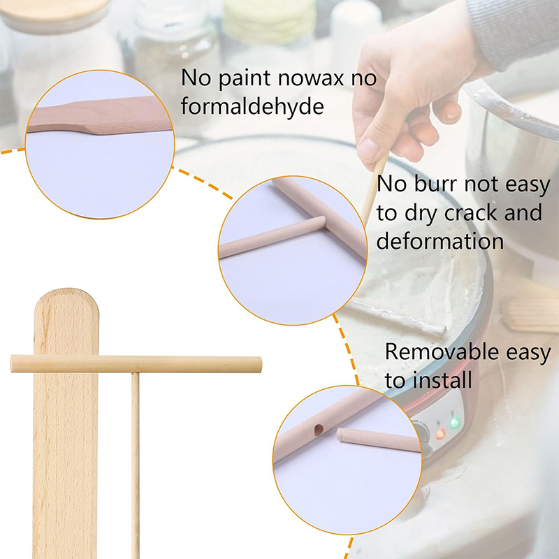 Máquina para hacer crepes de madera, esparcidor de masa para panqueques, espátula, herramienta para esparcidor de panqueques, herramienta para cocinar y hornear, utensilios de cocina