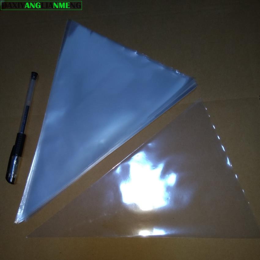 Sacs Cellophane transparents 200x taille: sac d&#39;emballage en plastique en forme de cône triangulaire Opp, poinçon de poche et Sandwich