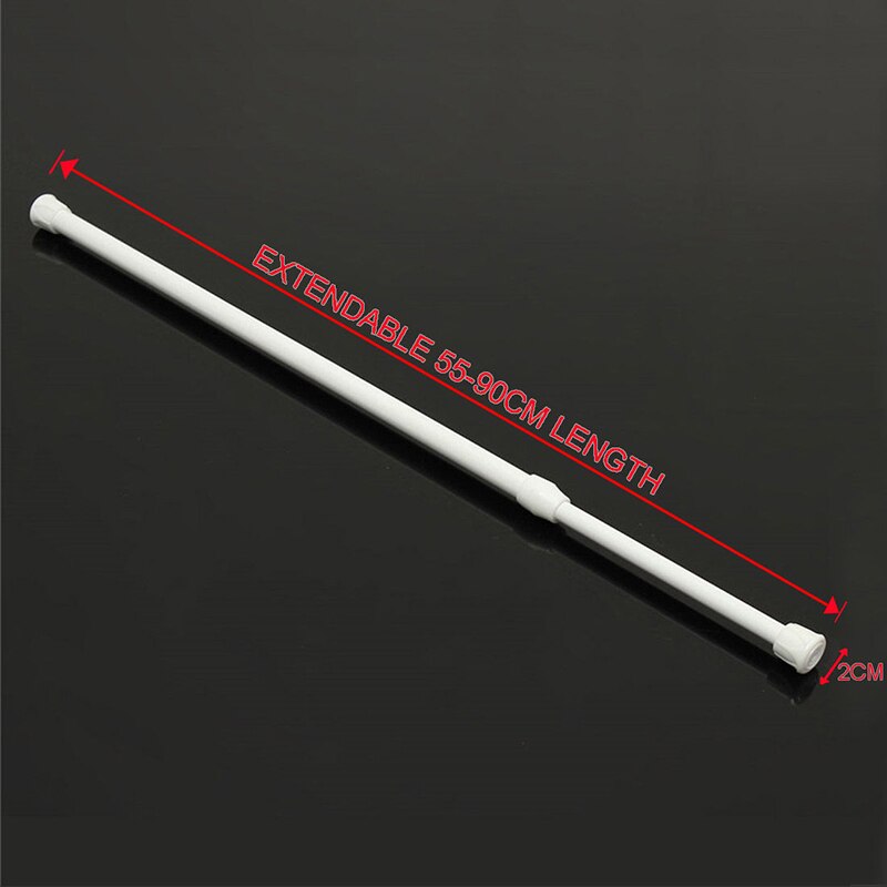 1pcs Spring Telescopic Net Voile Tension Curtain Rail Household Curtain Rods Bathroom Pole Rod Adjustable High Carbon Steel Rods: 55-90