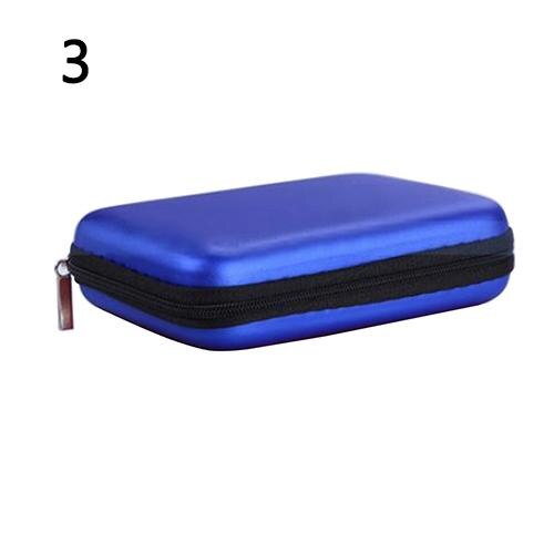 Mini bag Protector Case Cover Pouch for 2.5 Inch USB External HDD Hard Disk Drive Earphones Cable: Blue