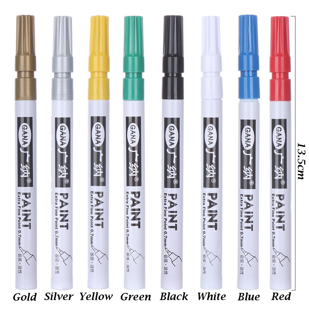Metallic markers 0.7mm niet-giftige verfmarkers grafische tekening permanente marker snel drogende diy kunstmarker verfpen 8 kleuren