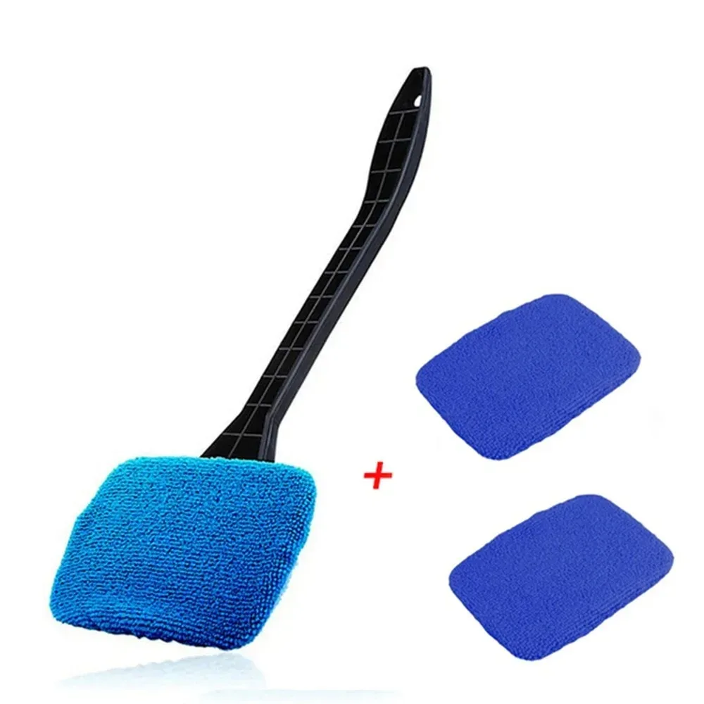 Auto Windschutzscheibe Reinigung Pinsel Bausatz Auto Fenster Wischer Hause Glas Anti-beschlag Staub Handtuch Mit Lange Griff Reiniger Pinsel Waschen Werkzeug: Blau