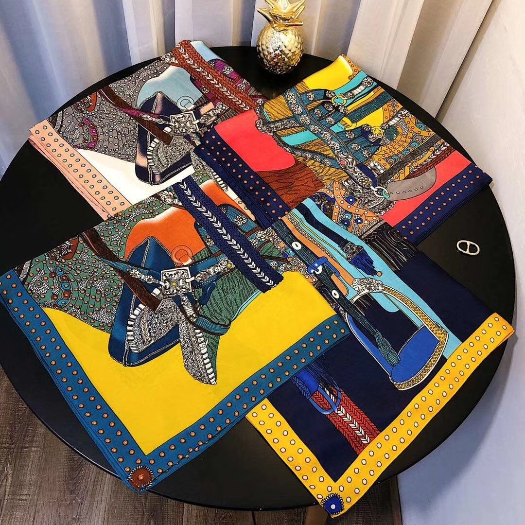 Pañuelo cuadrado de seda de satén de 70x70cm para mujer, pañuelo para el pelo estilo Retro, pañuelo cuadrado para el cuello
