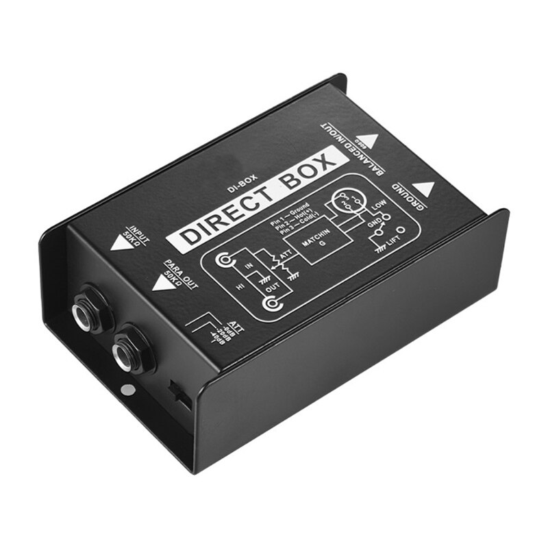 DIRECT BOX Single Channel Passive DI-Box Direct Injection Audio Box Balanced &amp; Unbalance Signal Converter