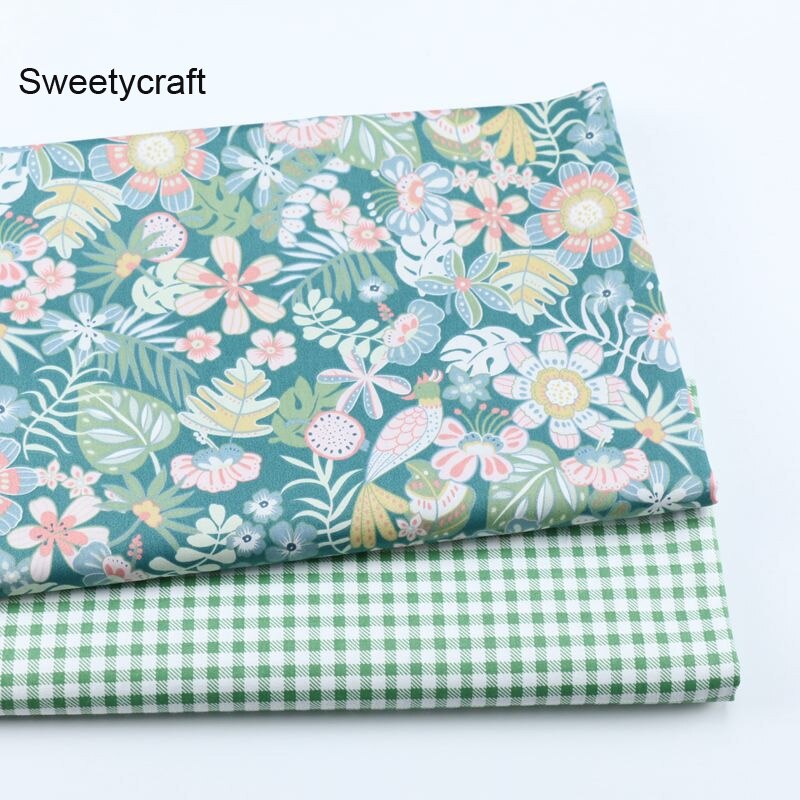 160*50cm fleur feuille impression coton tissu tela algodon patchwork baumwolle stoff pour bricolage couture ensembles de literie matériel accessoires