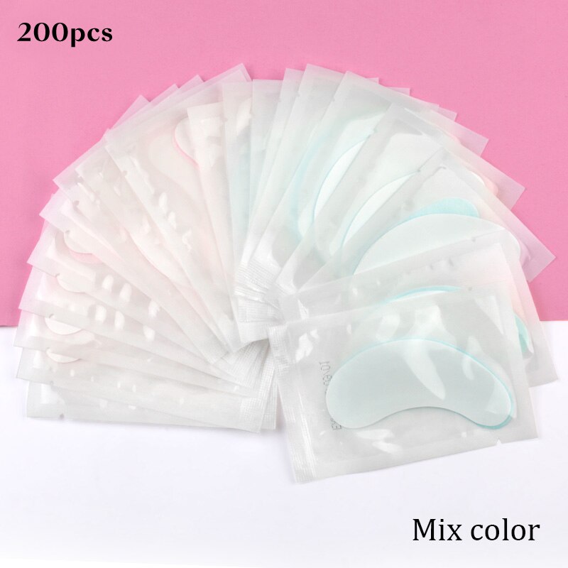 200Pairs Wimper Extension Papier Patches Hydrogel Gel Pads Pluizende Geënt Valse Wimpers Benodigdheden Make Gereedschap: Mix