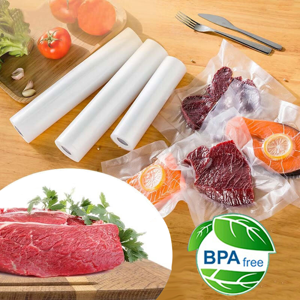 Voedselvacuümzakken Sealer Opbergzakken 5-formaat voor keukenvacuümsealer om voedsel vers te houden Saver vacuümverpakte zakken