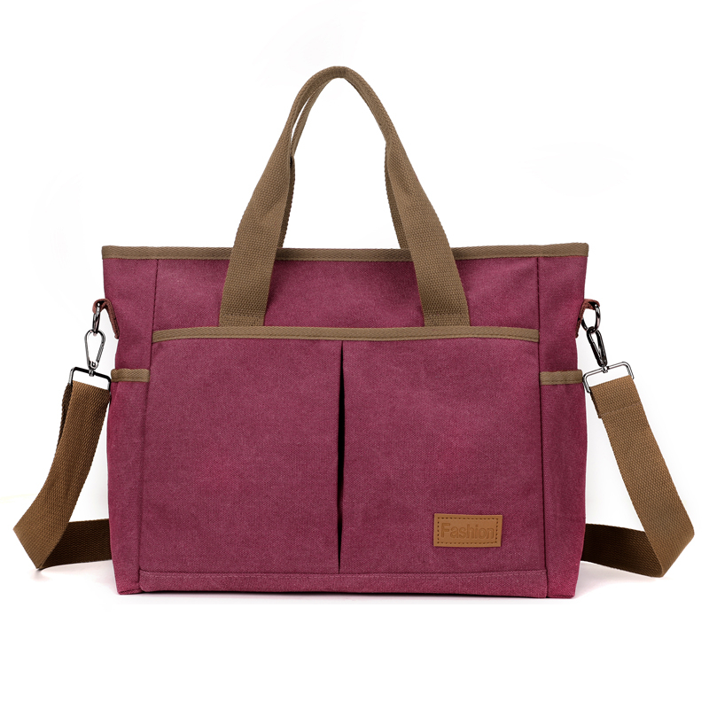 Bolsas femininas senhoras lona sacola de compras embreagem feminina crossbody sacos: Vermelho