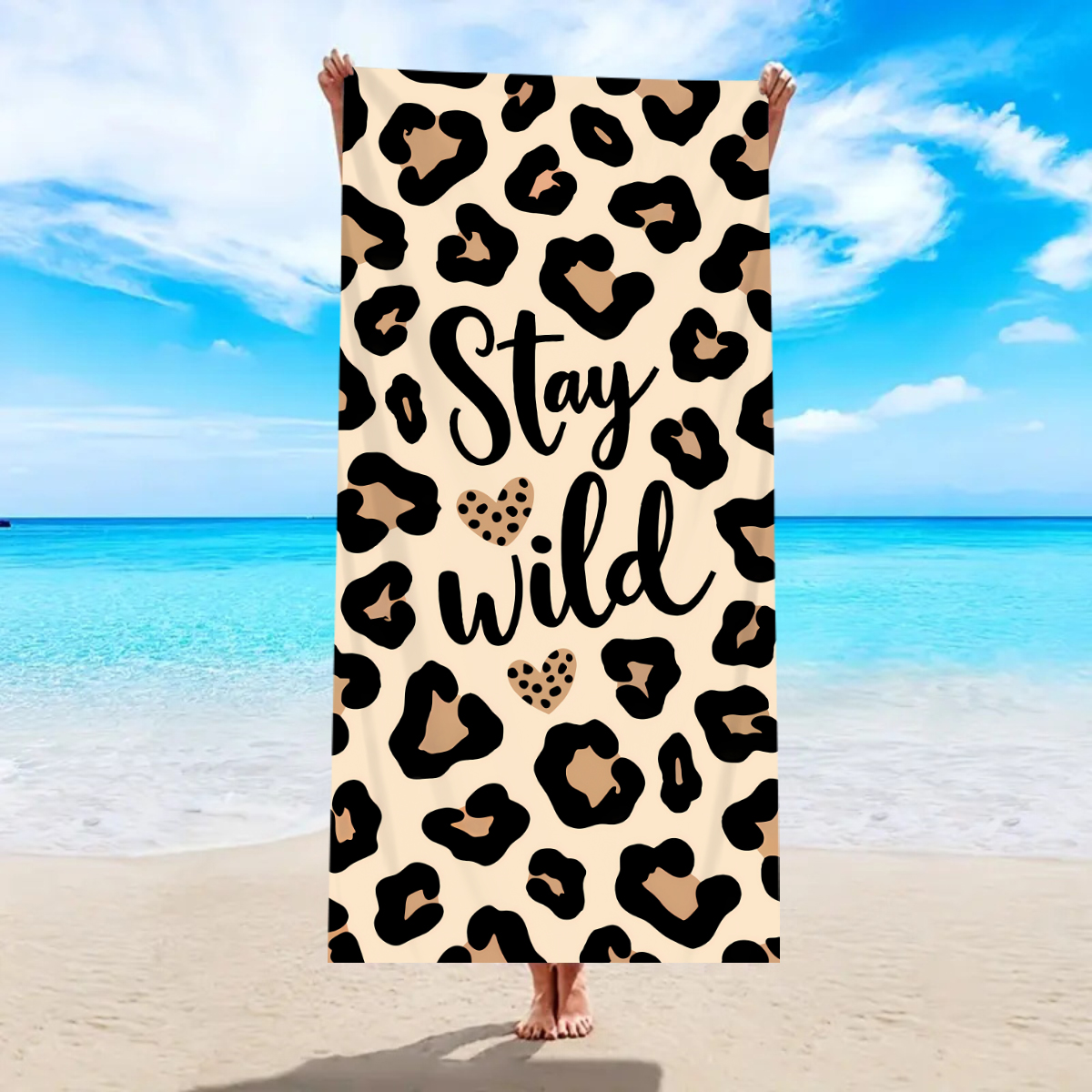 1pc Boheemse grote strandlaken, gestreepte bloemliefde bedrukte badhanddoek, buitenzwemmen, , camping strandlaken: S / Licht Geel