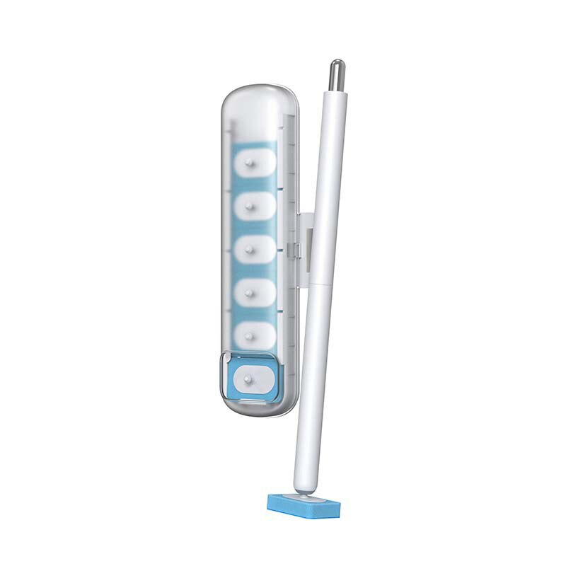 Brosse de toilette jetable à Long manche, tête de brosse remplaçable sans poinçonnage, ensemble d&#39;accessoires de salle de bain ménagers, outils de nettoyage de WC: White