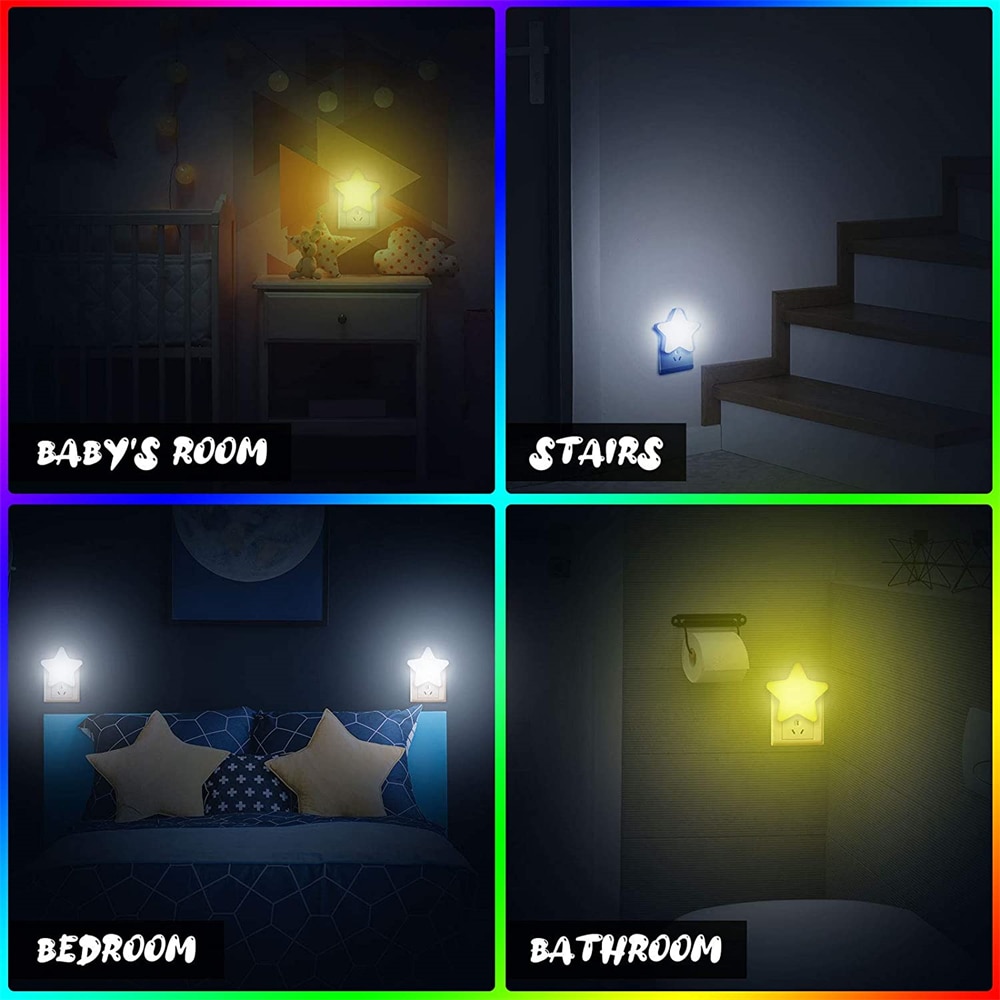 Sensor kontrol mini stjerne måne led lys eu/us stik natlampe til sengelampe baby soveværelse børne & #39 ;s værelse sove dekoration