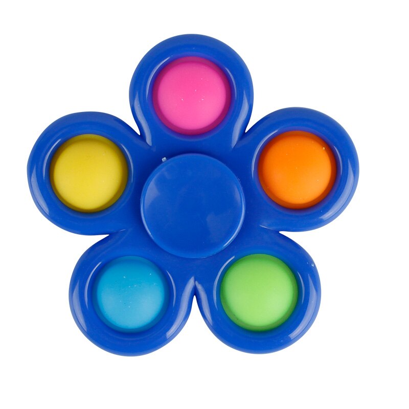 Anti Stress Controller Educational Toy Push Bubble Sensory Toy Autism Squishy Pressure Reliever Dimple Fidget Toy Spinning Top: B