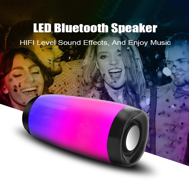 Drahtlose Bluetooth Lautsprecher LED Tragbare Boom Kasten Außen Bass Spalte Subwoofer Klang Kasten mit Mic Unterstützung TF FM USB Subwoffer