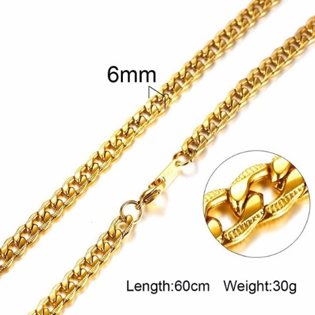 Zorcvens Mannen Vrouwen Ketting Gold Tone Snake Miami Cuba Tarwe Spiga Paima Link Ronde Doos Curb Kettingen Rvs Ketting: 40160