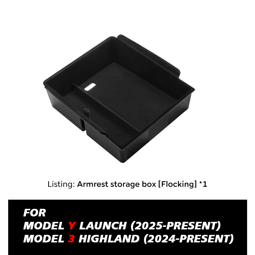 Pour Tesla modèle Y lancement 2025 modèle 3 Highland 2024 Console centrale étui de rangement pour lunettes accoudoir boîte de rangement supérieure: GRIS