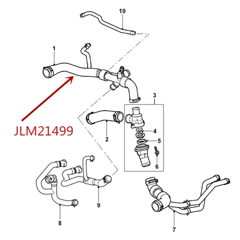 AEF2-Car Superiore Tubo Del Liquido di Raffreddamento Del Radiatore Tubo Del Serbatoio Dell'acqua di Raffreddamento Per Jaguar XF XJ 3.0 V6 Benzina JLM21499