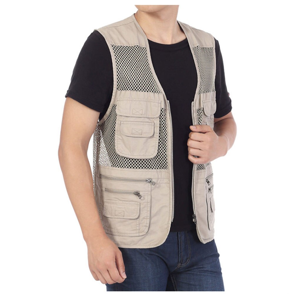 Herre Mesh Fiskervest TOPIND - Flere Lommer, Hurtig Tørking, Bomull