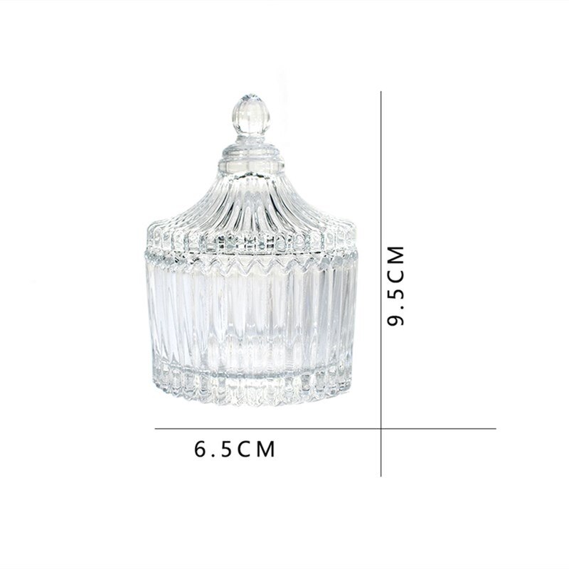 Contenedor de vela de vidrio transparente, yurta clásica con tapa, tarro de vidrio, taza de vela artesanal, materiales de fabricación de cera hechos a mano