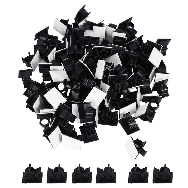100 st/lot kabel sladd självhäftande fästen clips organizer clamp monteringsområde trådlös kabel clips trådhållare