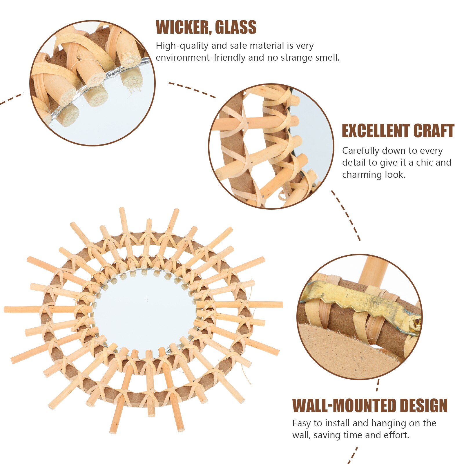 Wall-mounted Decorative Mirror Hanging Mirror for Home Bathroom