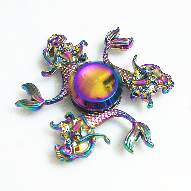 043 Fidget Spinner Metal Rainbow Dragon Hand Finger Spinners Autism ADHD Focus Anxiety Relief Stress
